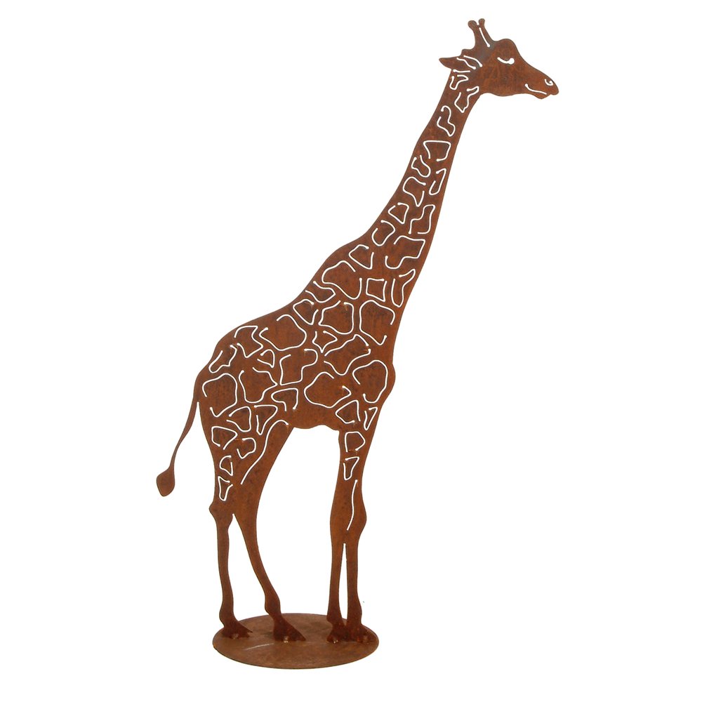 Giraffe Metall/Rosteffekt auf Platte, 95 x 150 cm