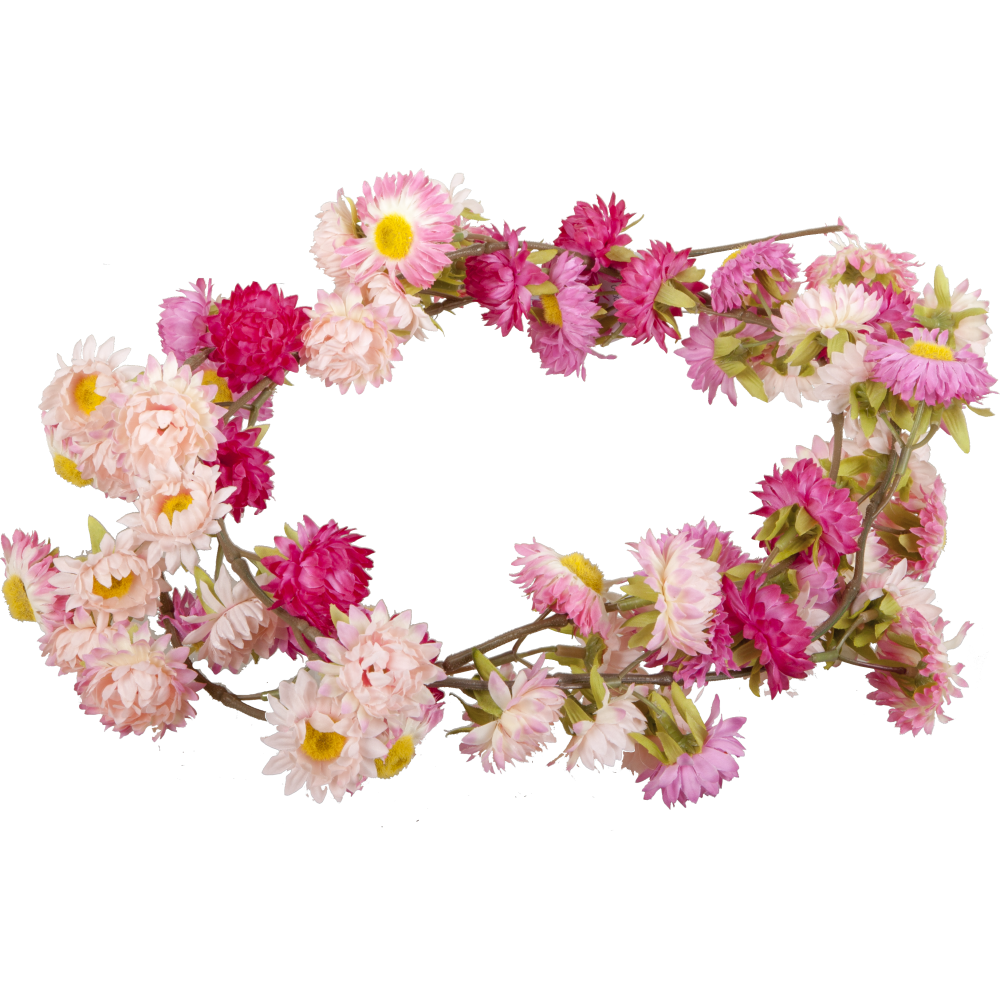 Strohblumen Girlande rosa/pink mix, 180 cm