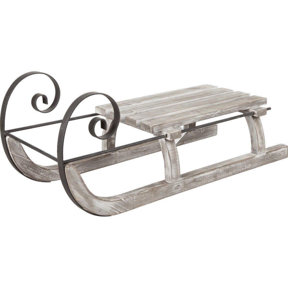 Schlitten Big Holz/Metall grau-vintage,24 x 24 x 60 cm