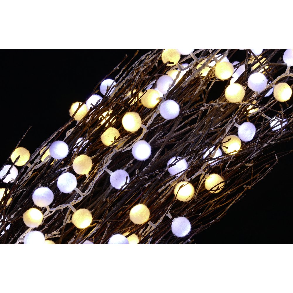 Lichterkette Baumwol  warm-weiß + kalt-weiß 128 LEDs