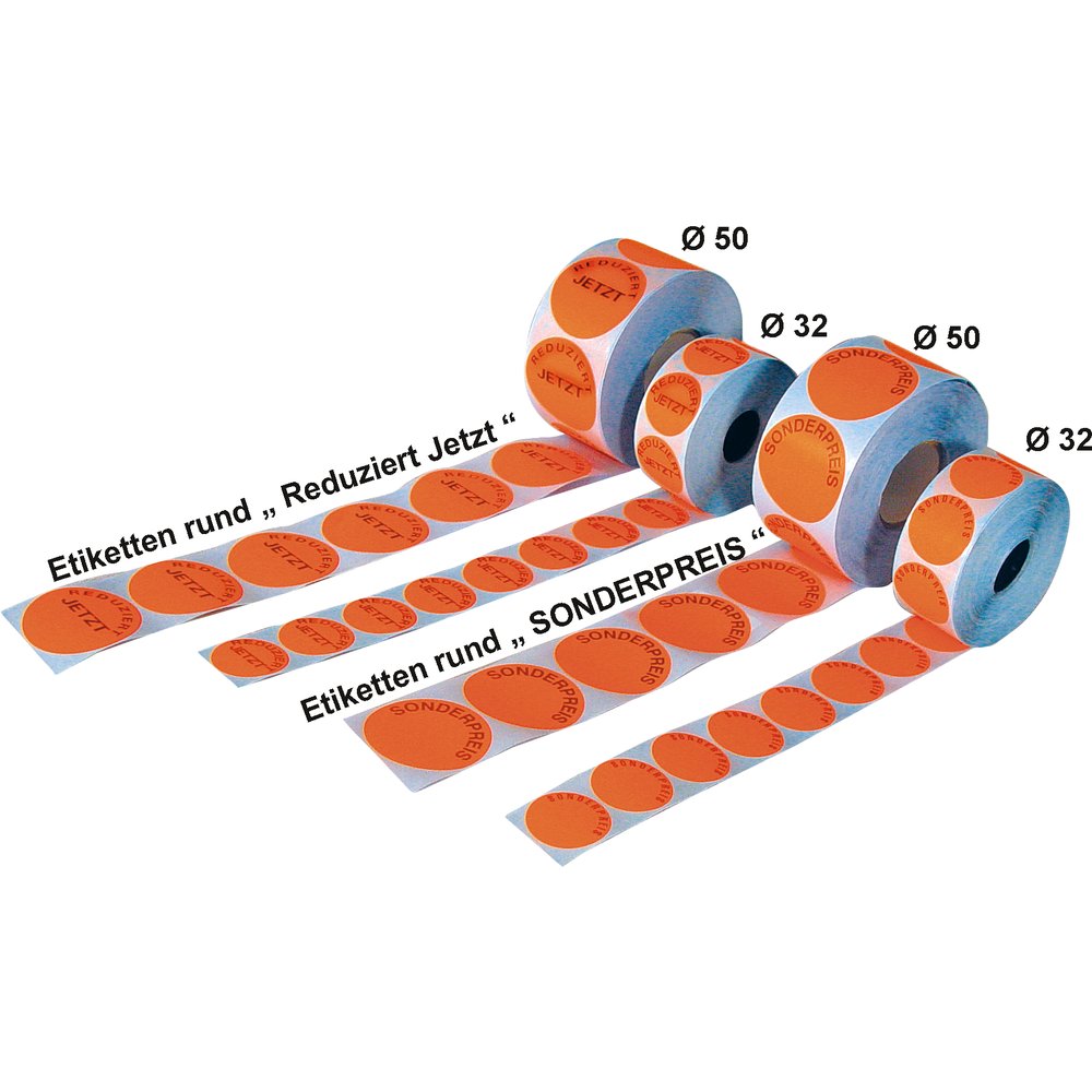 Etiketten SONDERPREIS leuchtrot Ø 32 mm selbstklebend