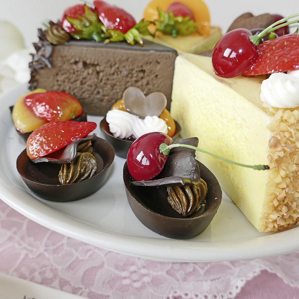 Früchtetörtchen Schoko 4 Stück, Ø 4,5 cm