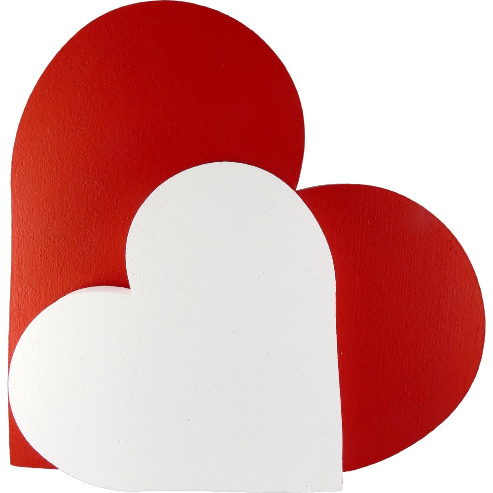 Herz Styrofoam mit Aufhänger rot, 50 cm, 5 cm dick