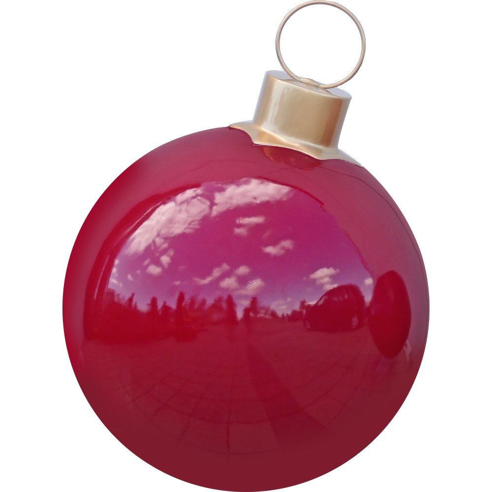 Fiberglas Objekt Kugel rot/gold, Ø70 cm, H100 cm