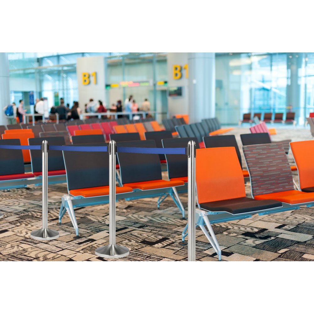 PLS Vario Stange silber, Gurt blau, L 210 cm