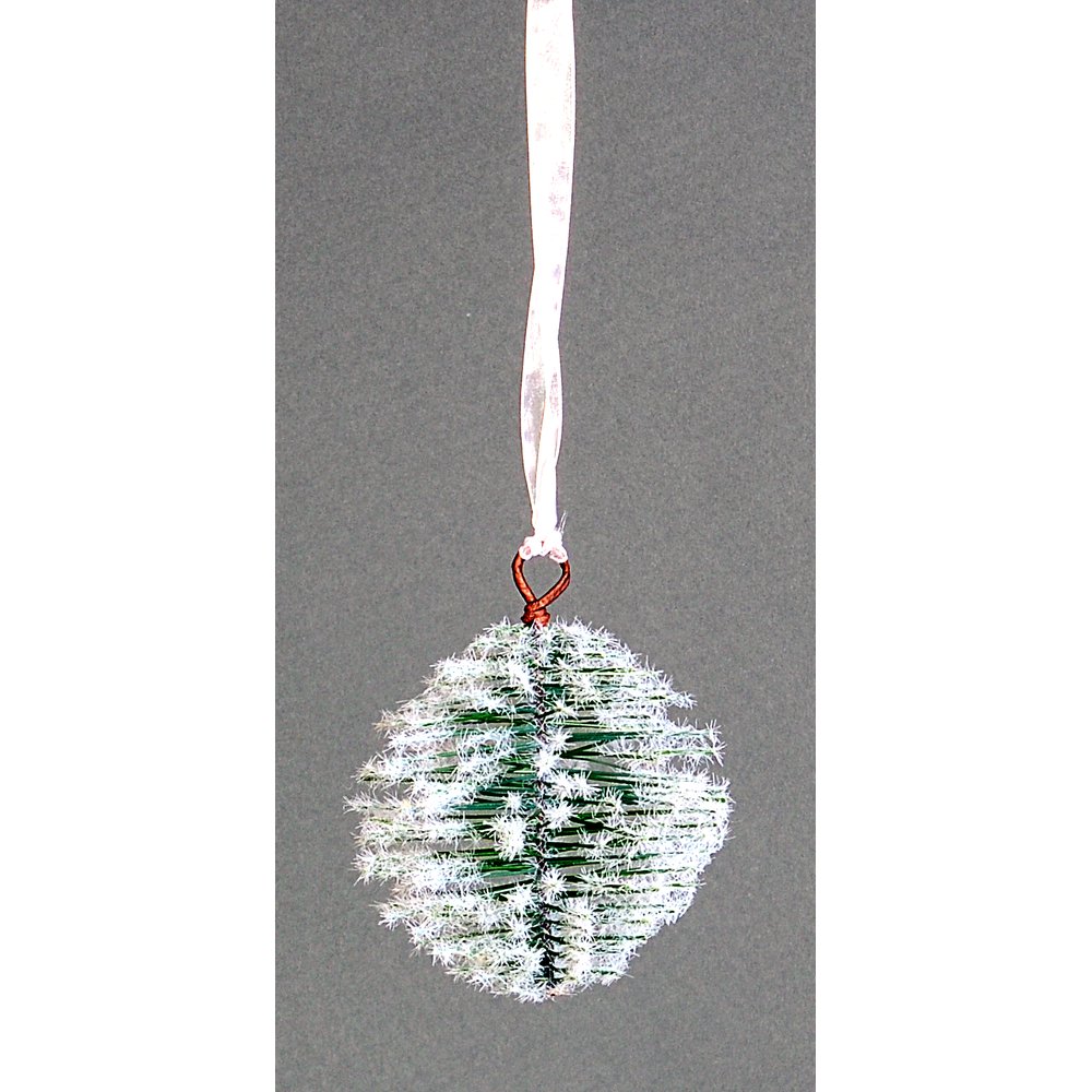 Kiefernkugel Snow hängend grün-weiß, Ø 10 cm
