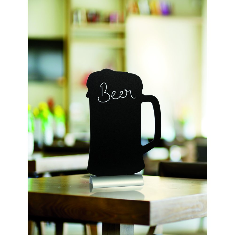 Schieferlacktafel Bierkrug schwarz / alu, ca. 25 x 35 cm
