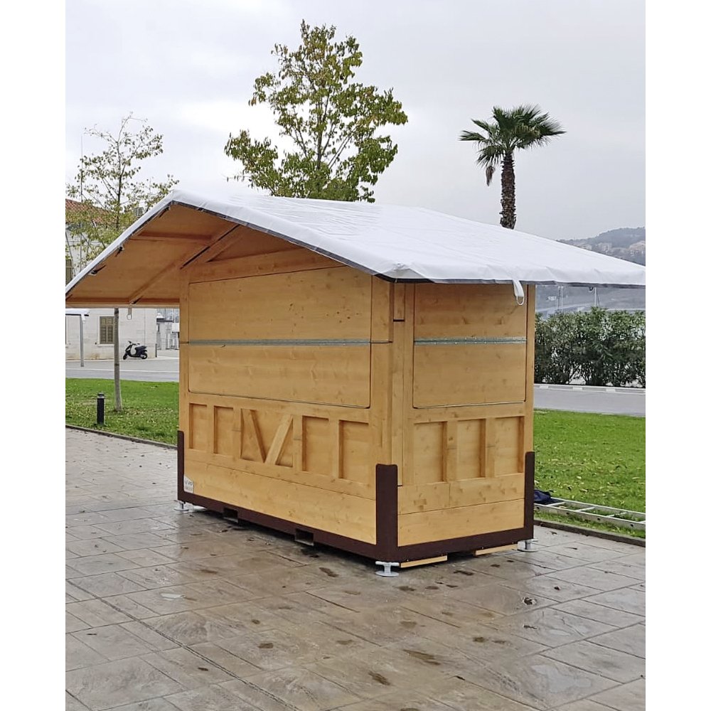 Markthütte faltbar medium natur, 4,80 x 3,00 x 2,75 m