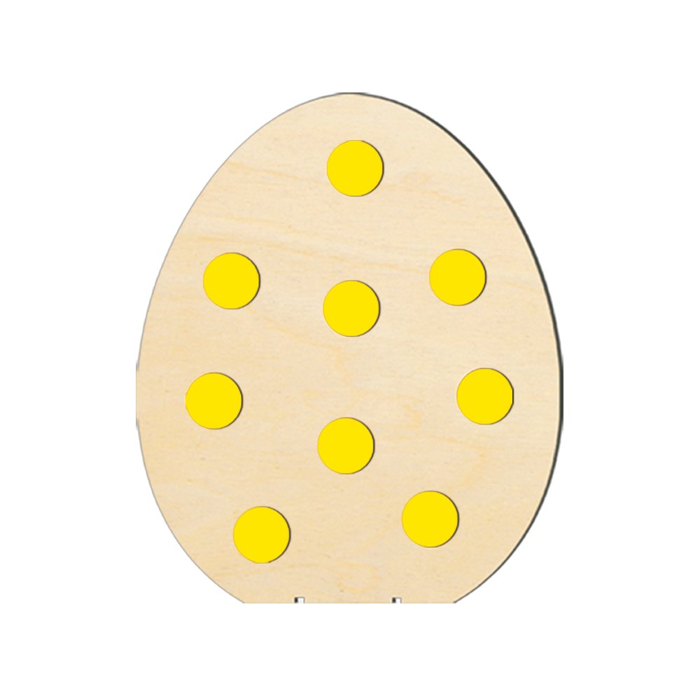 Display 2D Ei mit Filz Punkten natur/gelb, H 50 cm