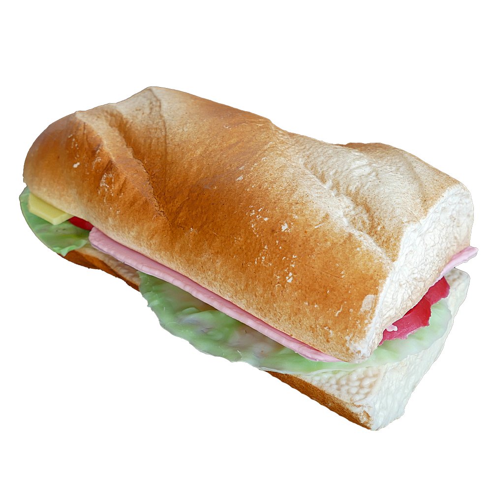 Baguette-Sandwich belegt, Kunststoff, 18,5 x 9 cm