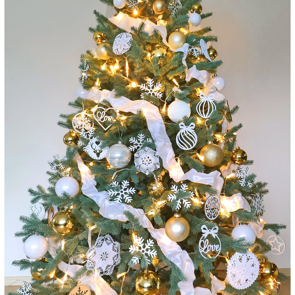 Anhänger Elch mit Herz weiß, Ø 9,5 cm