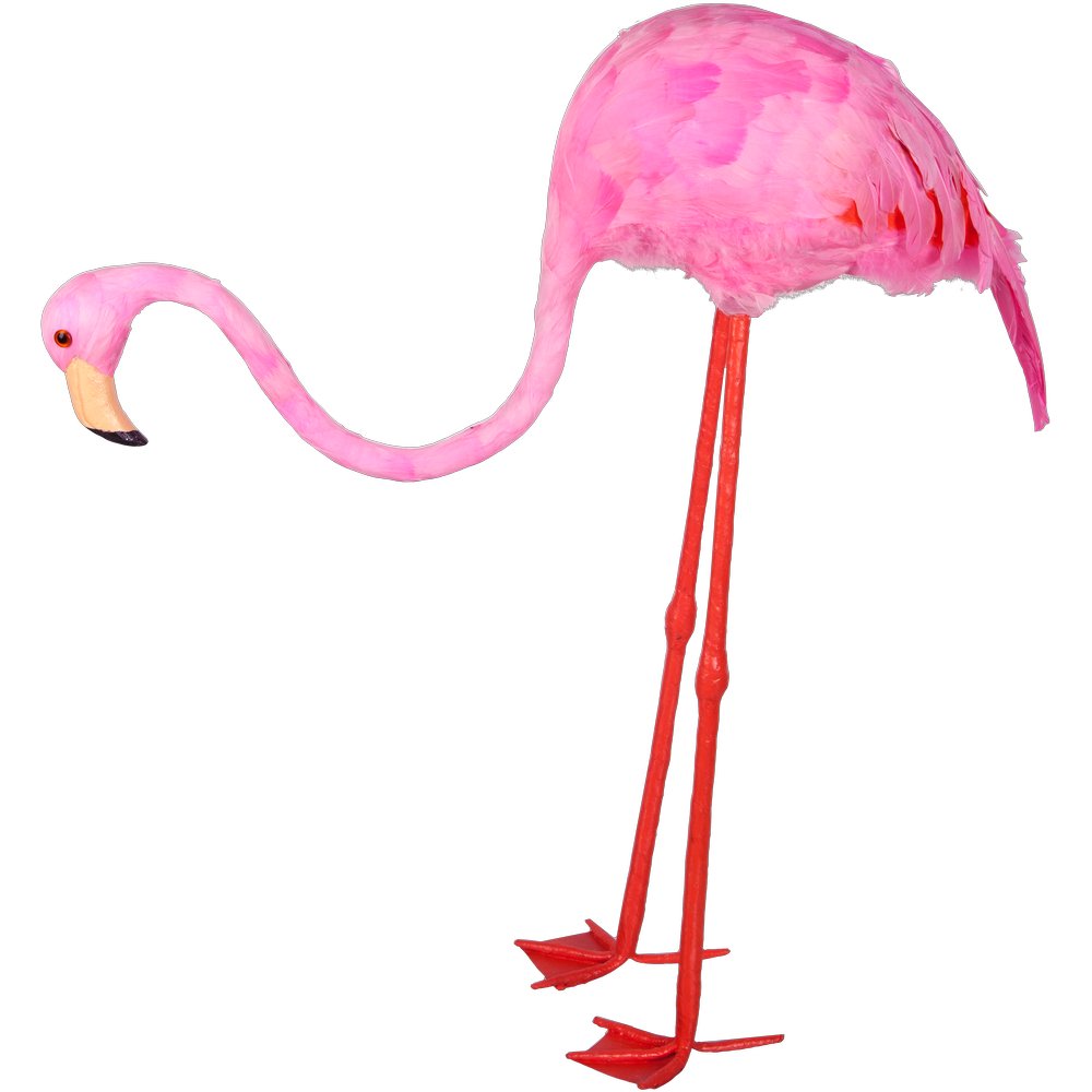 Flamingo Tierattrappe Kopf unten, 60 x 15 x 65 cm