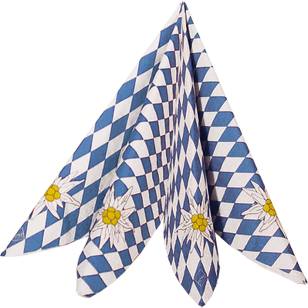 Rautenservietten Bayern, 20 Stück, 33 x 33 cm
