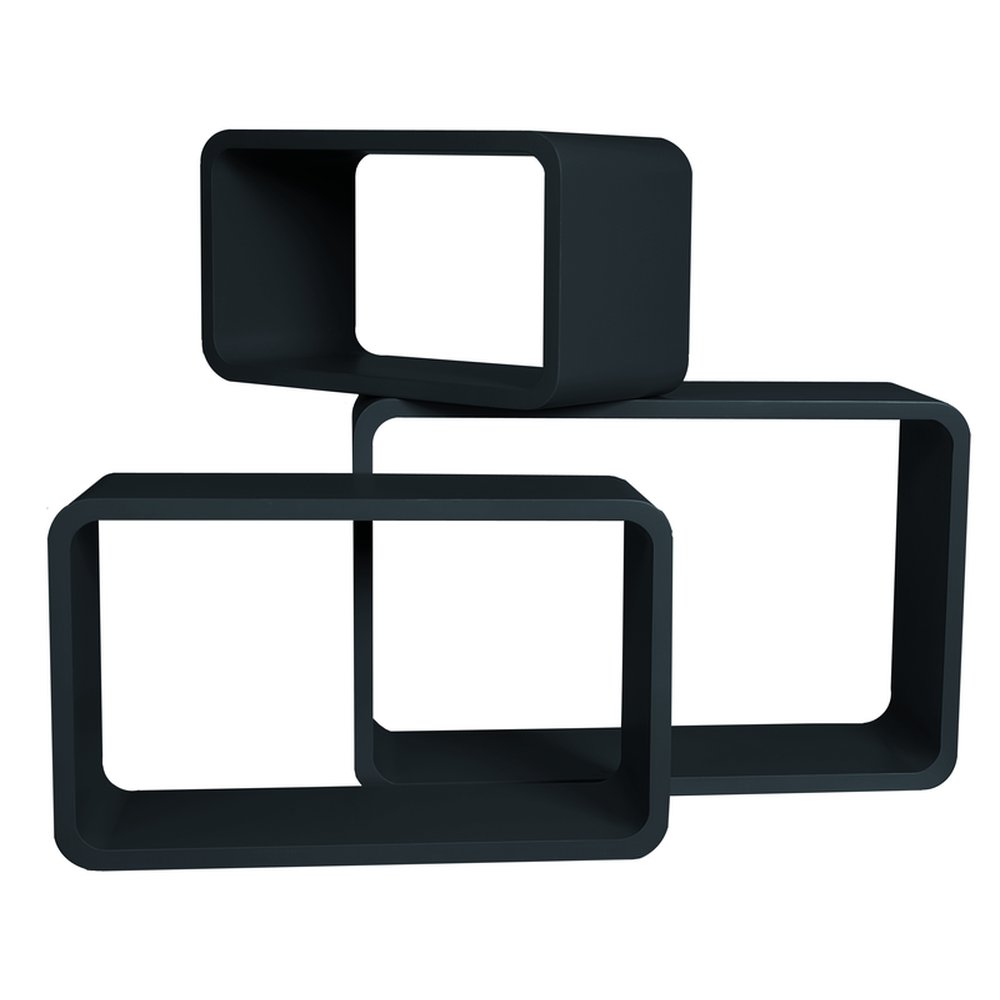 Dekowürfel Rechteck 3-teilig schwarz