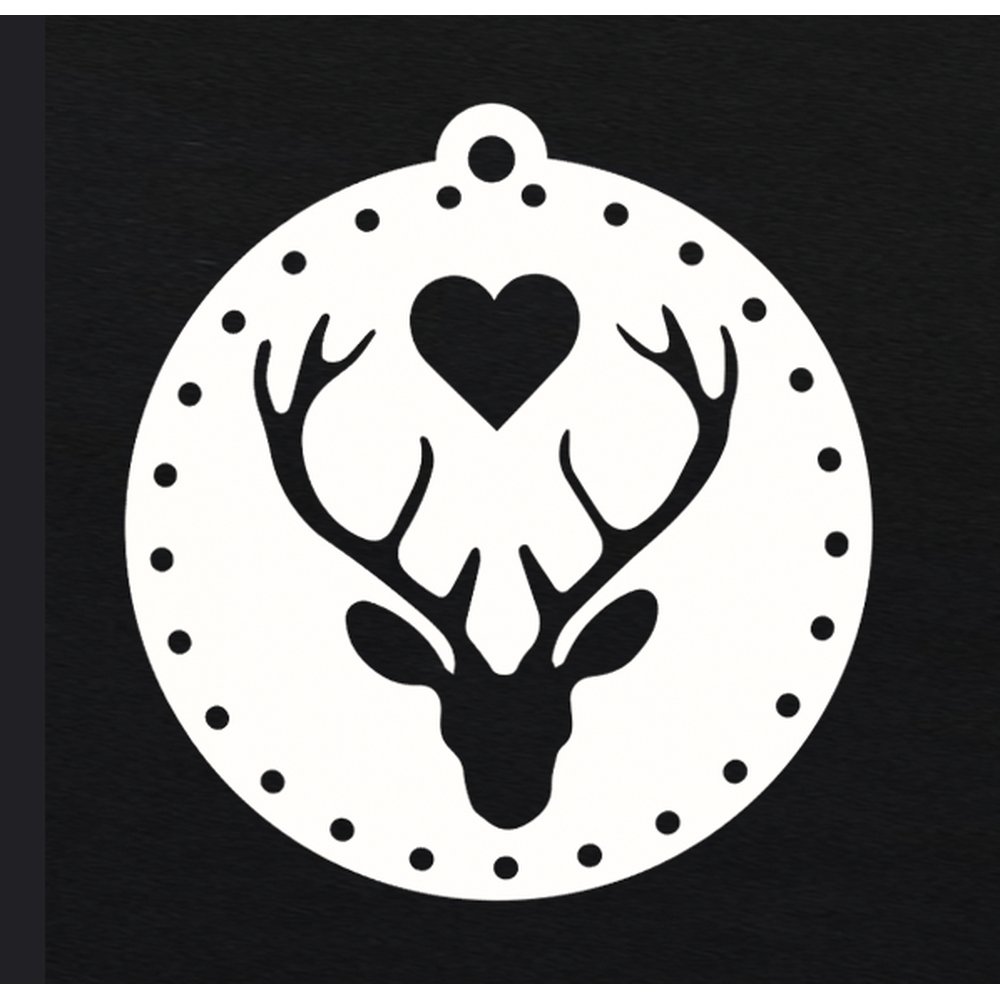 Anhänger Elch mit Herz weiß, Ø 9,5 cm