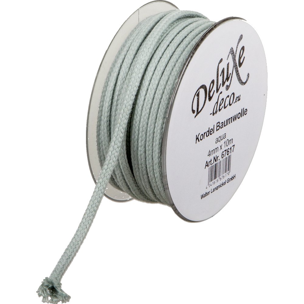 Kordel Baumwolle aqua, Ø 4 mm x 10 m