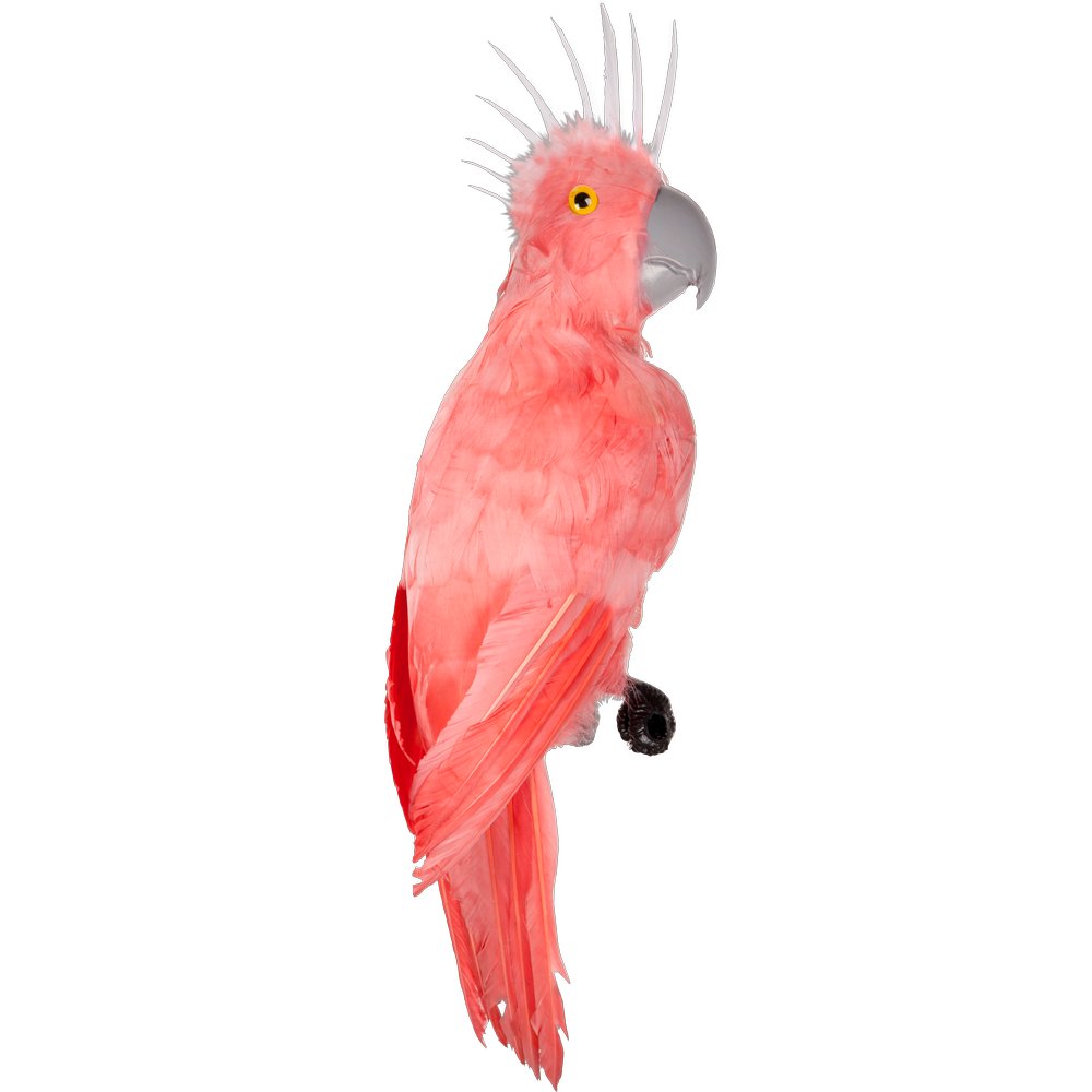 Kakadu Tierattrappe sitzend rosa, 50 cm