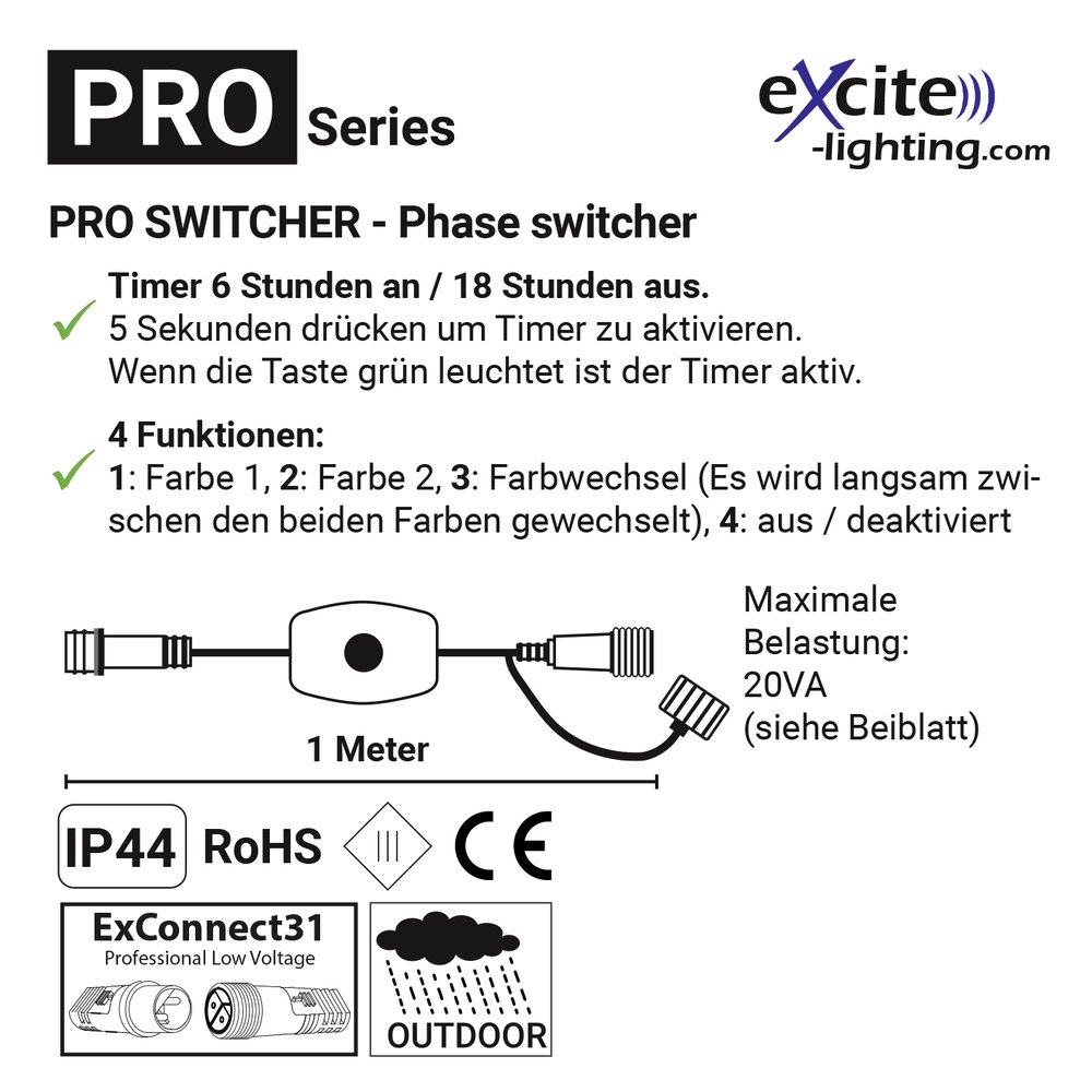 PRO Controller + Timer 31V - Steuerung von zweifarbeign LED Ketten