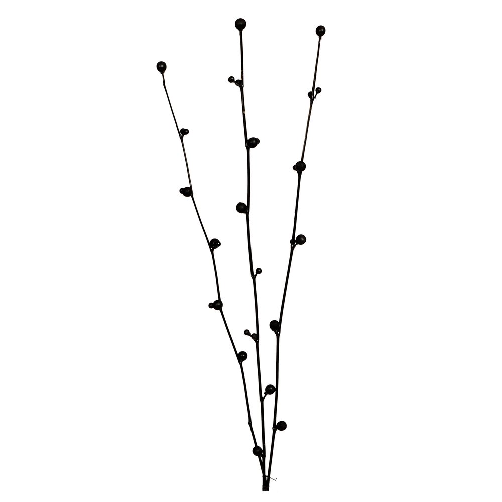 Bambuskugelzweige 3 Äste schwarz-glanz, 110 cm