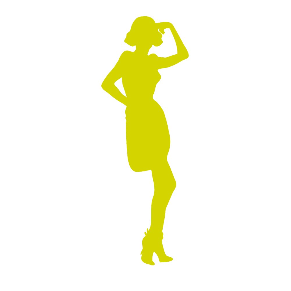 Silhouette Frau Star Wanddekor grün, 60 x 165 cm