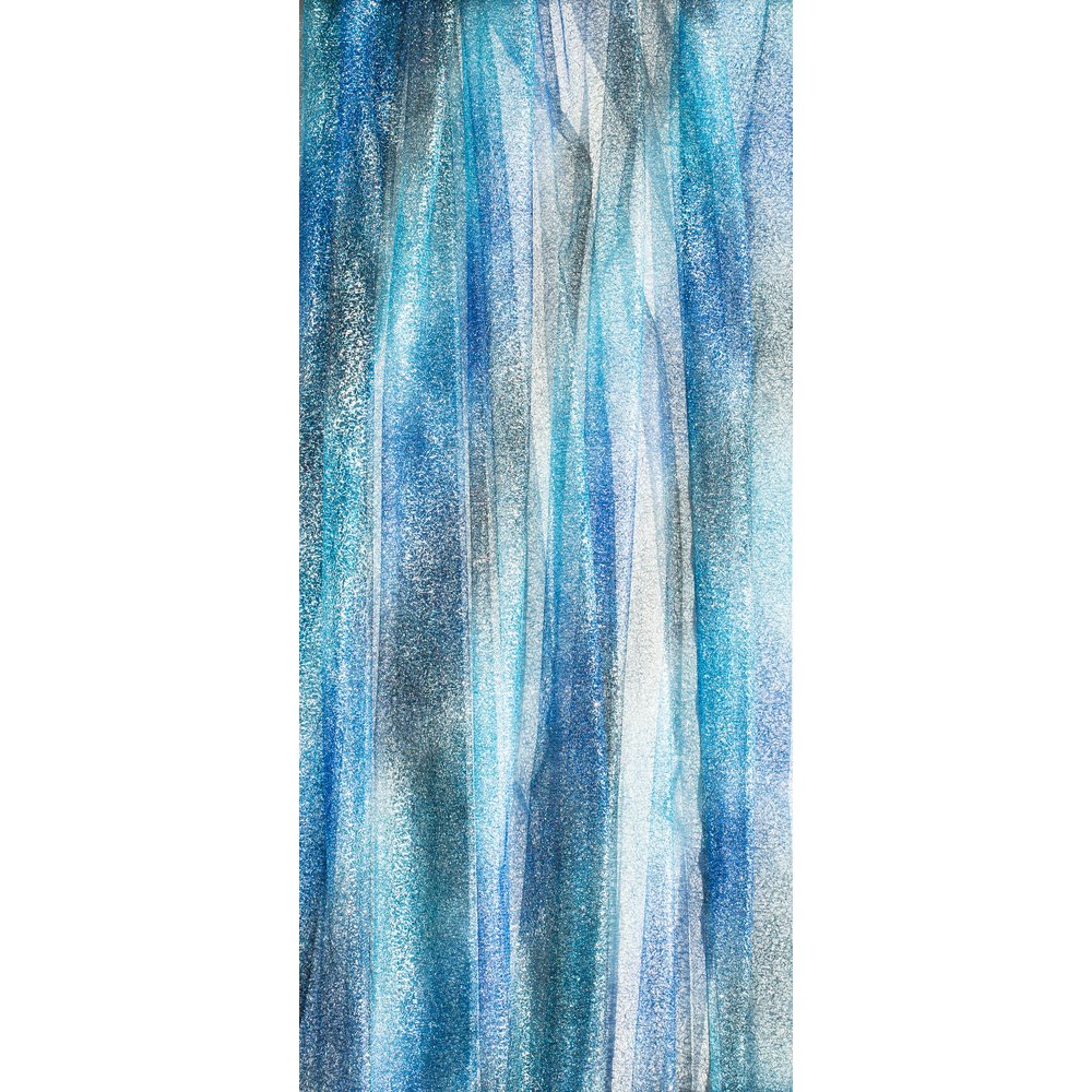 Stoff Regenbogen blau-türkis-silber, 150 cm brei