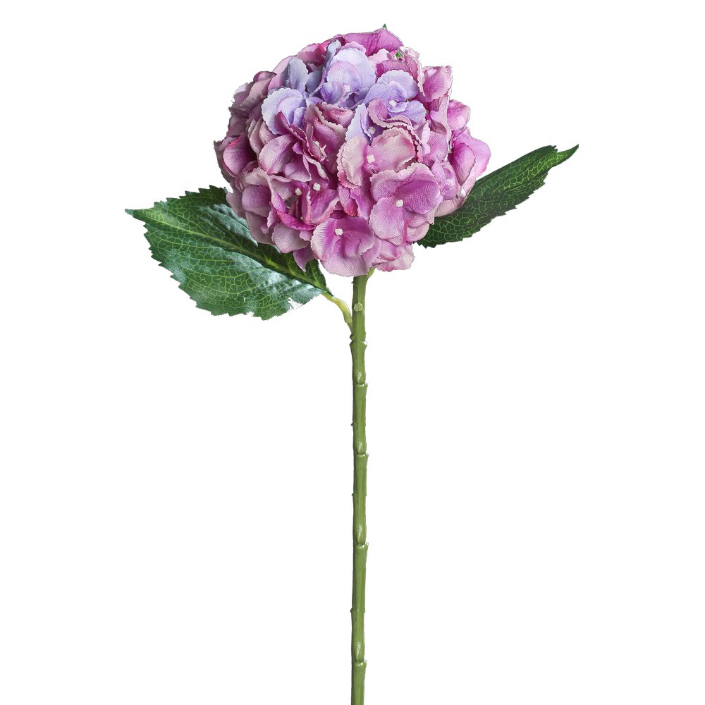 Hortensie mit 3 Blätter flieder, 44 cm