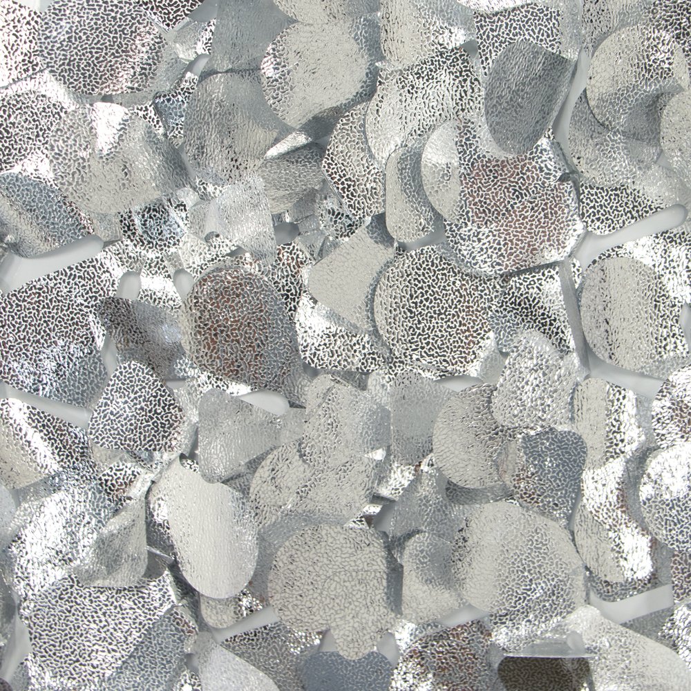 Effektfolie metallic geprägt silber/weiß, B90 cm, lfmtr.