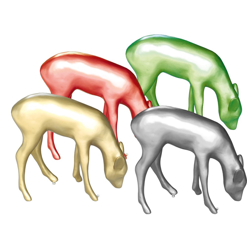 Fiberglas Objekt Reh äsend Wunschfarbe, 80x28xH75 cm