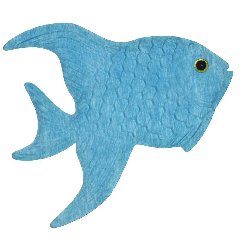 Fisch Paper flach hellblau, 30 x 25 cm