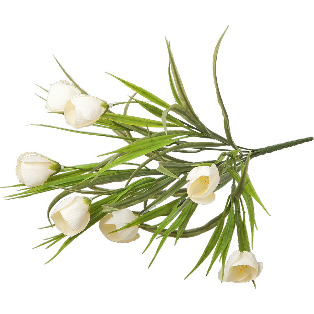 Krokus mit 7 Blüten grün/weiß, 38 cm, Ø 25 cm