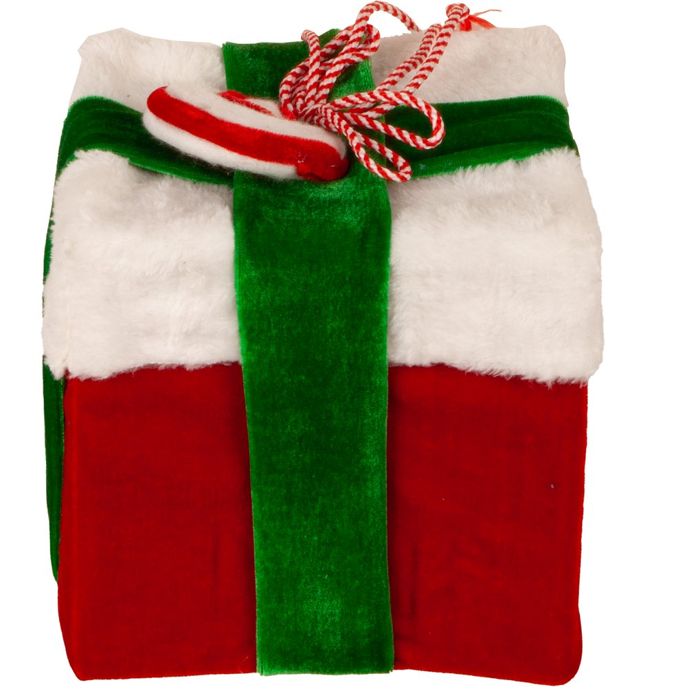 Geschenk Paket Candy rot/weiß/grün,16x16xH19 cm