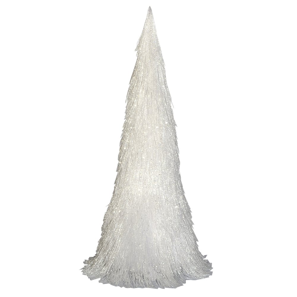 Kegelbaum Eisfäden weiß, Ø 20 x 43 cm