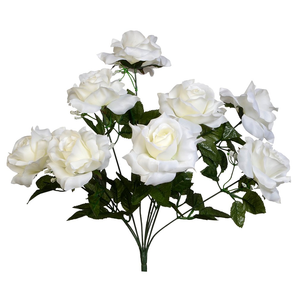 Rosenbusch x9 Luxor weiß, Ø 38 x 50 cm