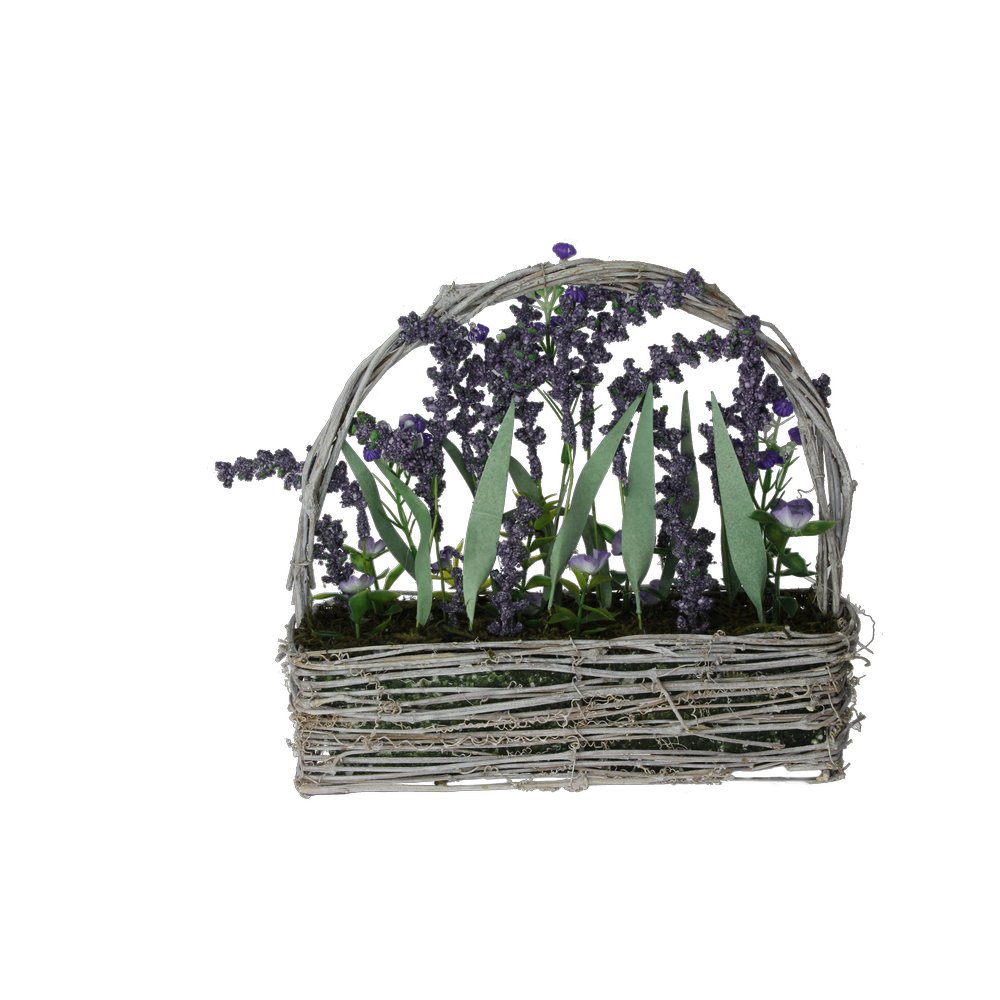 Korb Lavendel lila-creme, 25 x 10 x 24 cm