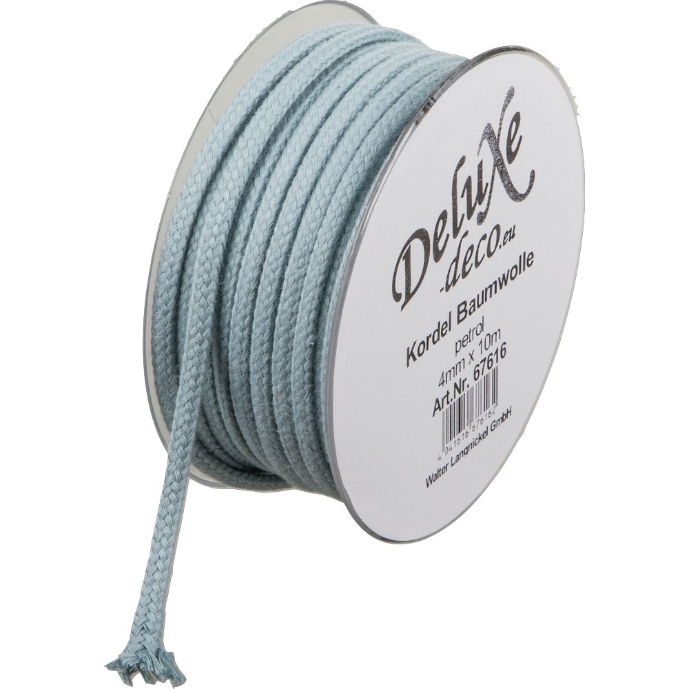 Kordel Baumwolle petrol, Ø 4 mm x 10 m