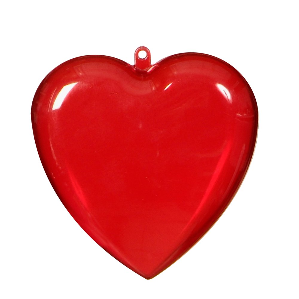 Herz Acryl 2-teilig rot, 14 x 14 x 5 cm