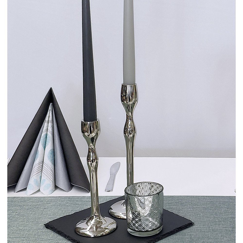 Kerzenständer Modern silber, H 25 cm