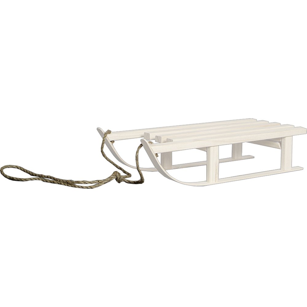 Schlitten aus Holz weiß, 51 x 21 x 11 cm