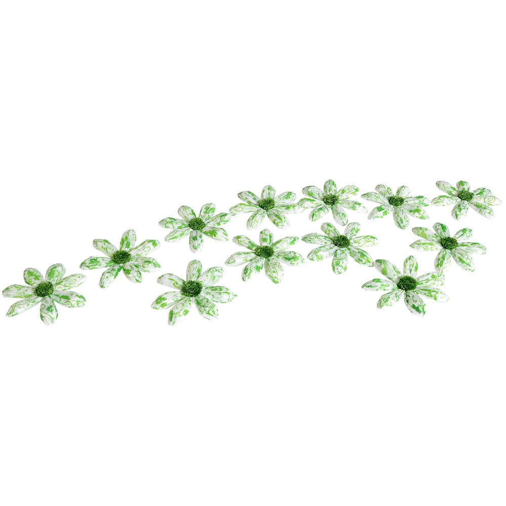 Blüten Paperflorale grün-weiß, 12 Stück, Ø 12 cm