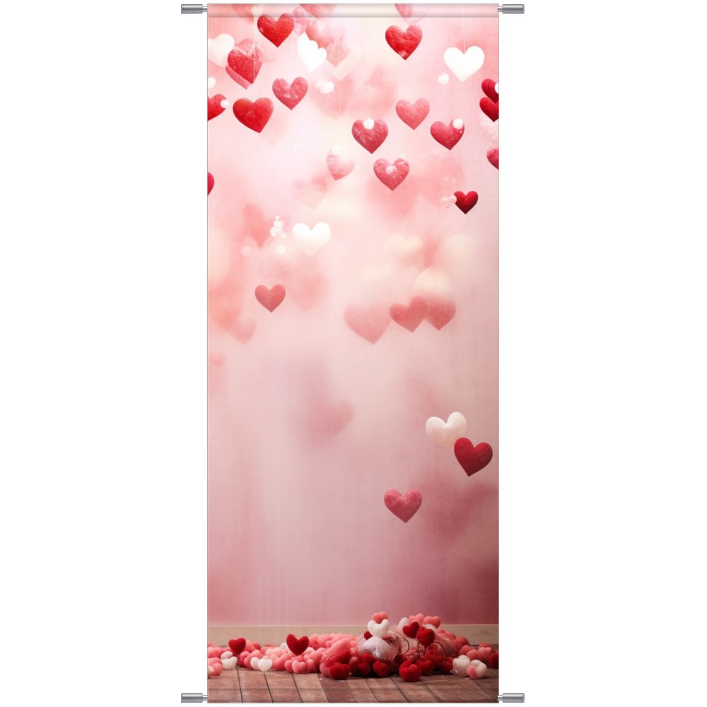 Banner Lieblingsherzen rot/weiß,75 x 180 cm