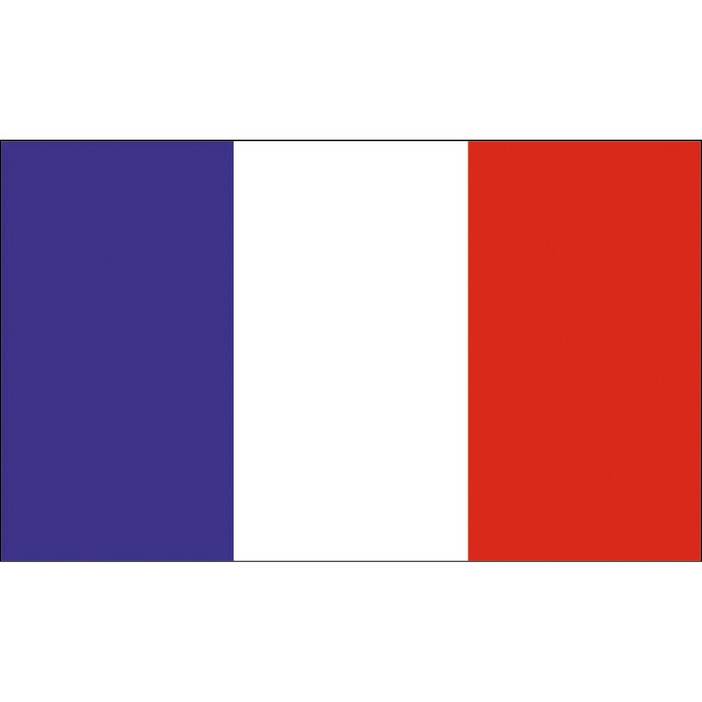 Fahne Stoff auf Holzstab Frankreich, 30 x 45 cm