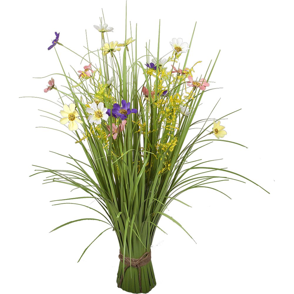 Grasbündel Wildblüten grün/bunt, H 70 cm, Ø 50 cm