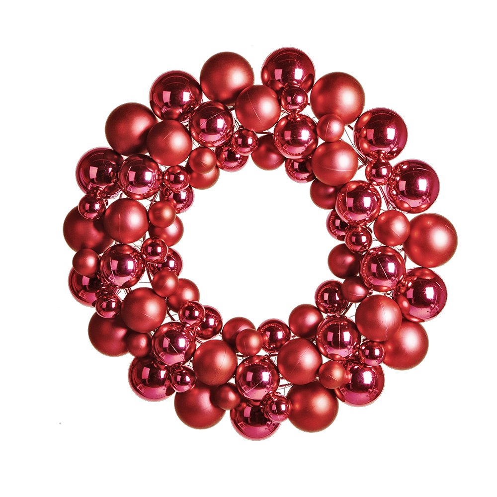 Kugelkranz glanz-matt B1 L rot-rot, Ø 60 cm