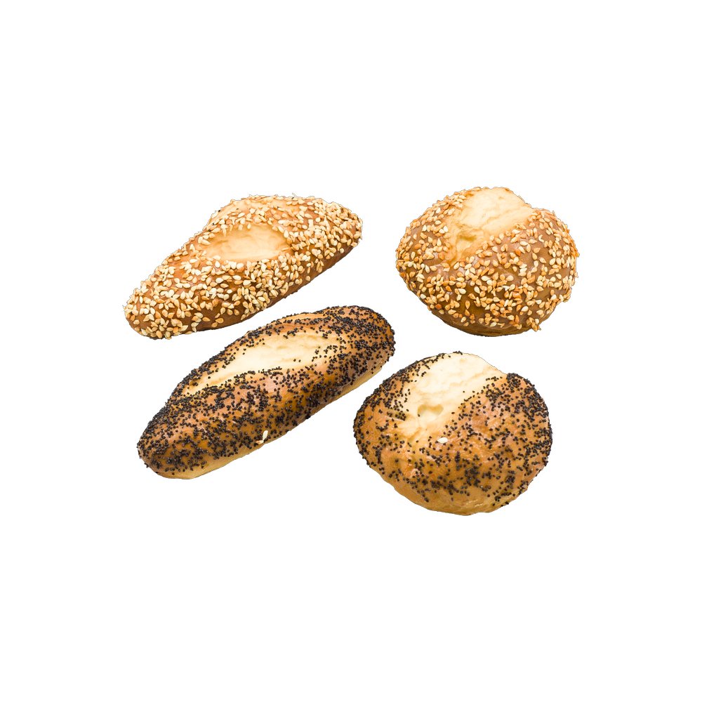 Brötchen Mohn-Sesam 4 Stück Attrappe