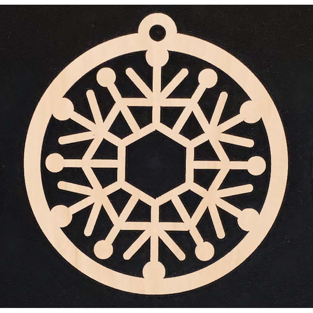 Anhänger Eiskristall rund D1 natur, Ø 9,5 cm