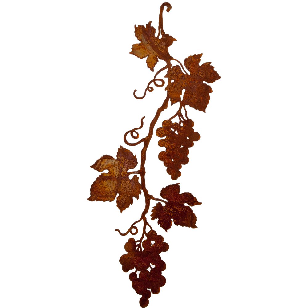 Weinrebe zum Hängen Metall/Rosteffekt, 23 x 58 cm