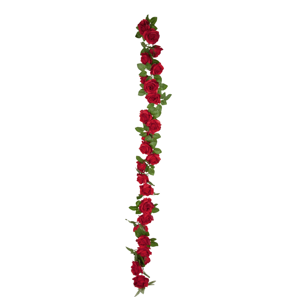 Rosengirlande Edel 24 Blüten grün-rot 160 cm