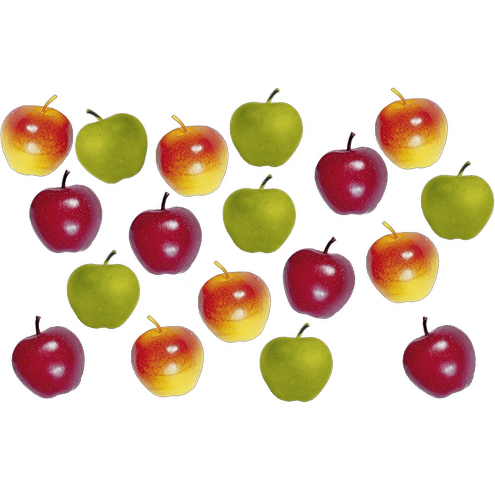 Gemischte Äpfel 18er-Pack grün, gelb und rot, Ø 7,5 cm