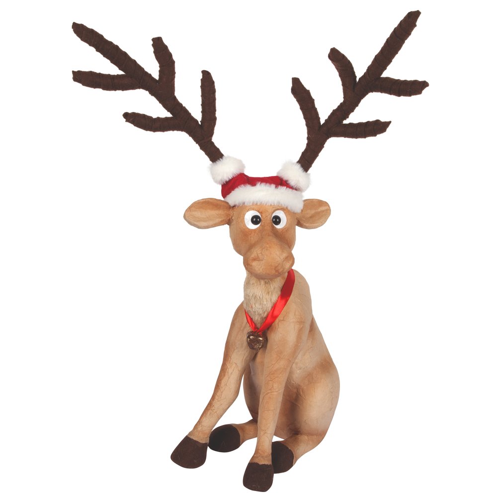 Rentier Dancer sitzend, 30 x 25 x 66 cm