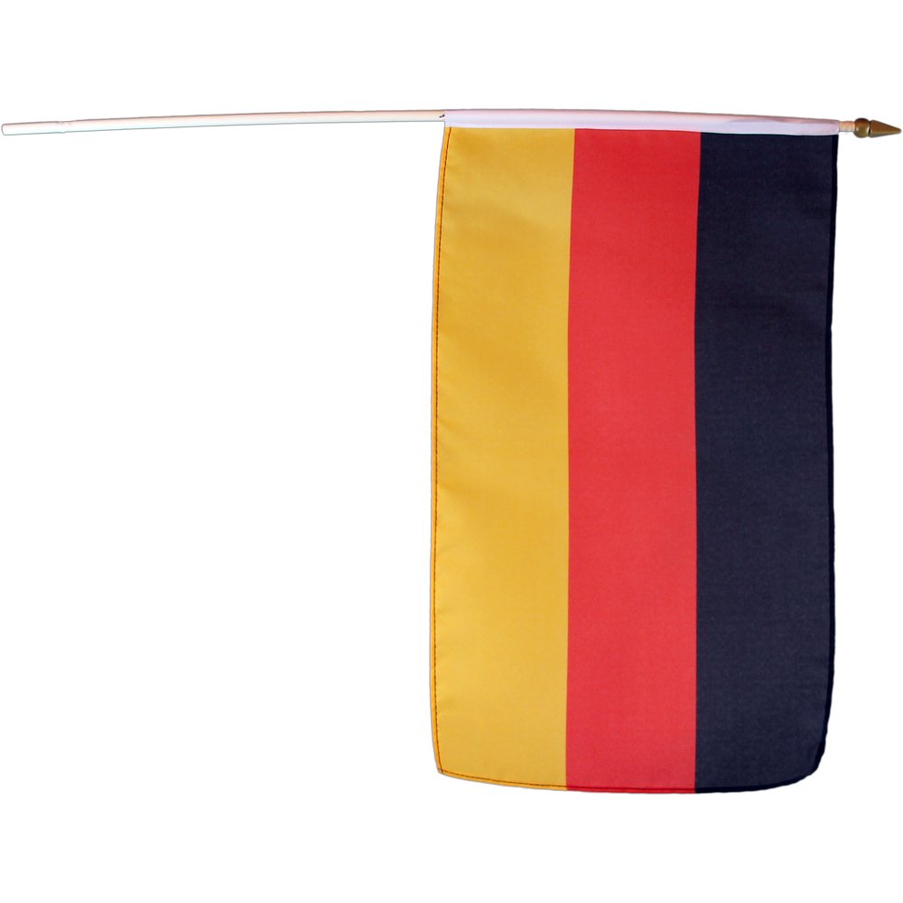 Fahne Stoff auf Holzstab Deutschland, 30 x 45 cm, 60 cm Stab